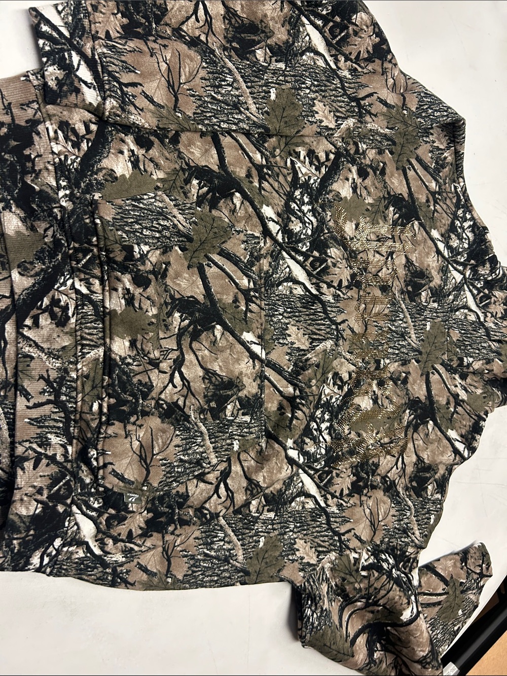 YoungLA Camo  hoodie, double layer on hood heavyweight crystal medium nwt
